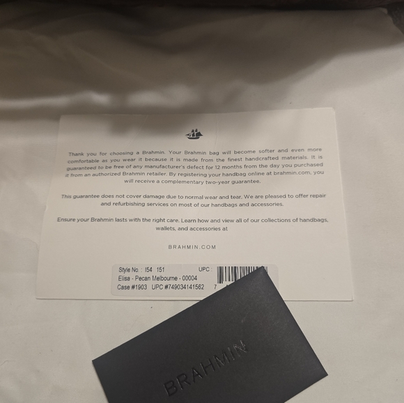 Brahmin Elisa Pecan Melbourne Dust Cover + Wallet Brand New - Picture 6 of 10